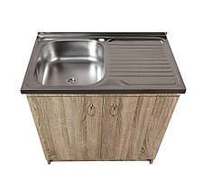 Тумба кухонна Трюфель з мийкою 80x50 (0,6 мм, ліва чаша), сифон