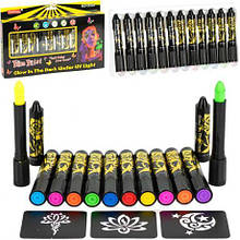 Флуоресцентні олівці 12 кольорів для обличчя та тіла MD-802B MZOPT