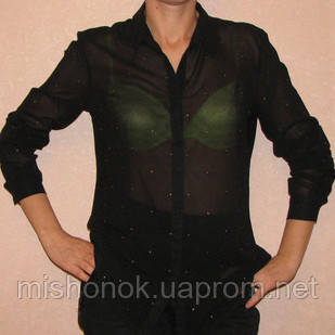 Блуза женская шифоновая Calliope черная S, M р. 44-46 - фото 2 - id-p470017864