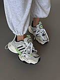 Сірі демісезонні текстильні жіночі кросівки ADIDAS XLG RUNNER WHITE / ACID Адідас Венто шкіра сітка, фото 8