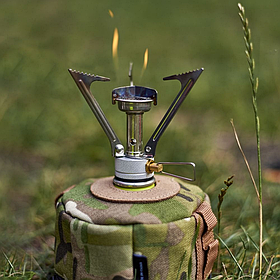 Портативний газовий пальник BRS-1. Для туристів і військових. (Розміри — 126х85 міліметрів)