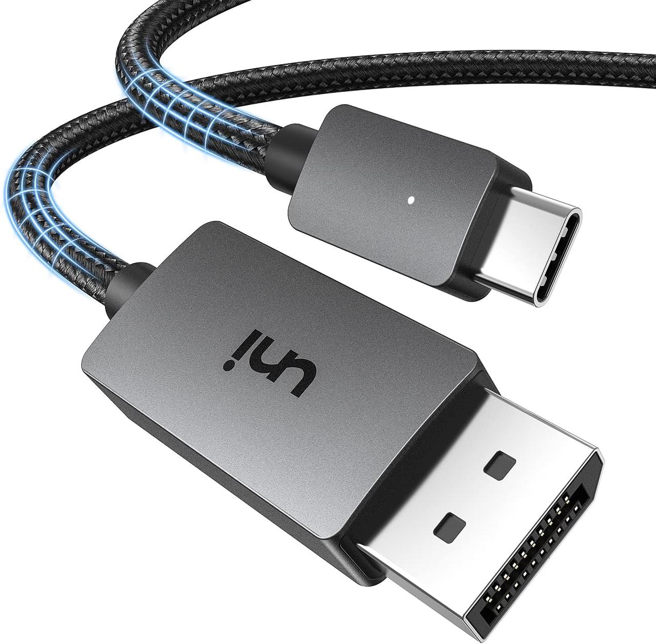 Кабель uni USB-C на DisplayPort 1м, 8K UHD, 4K 120Hz, HDR, 32.4Gbps, для ноутбуків та планшетів з USB-C