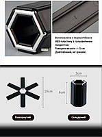 Складана підставка під гаряче з ABS пластику 19×19 см чорна термостійка на кухню. Підставка для кухні, фото 8