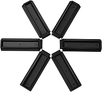 Складана підставка під гаряче з ABS пластику 19×19 см чорна термостійка на кухню. Підставка для кухні, фото 7