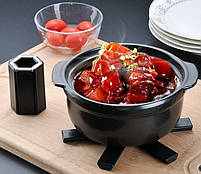 Складана підставка під гаряче з ABS пластику 19×19 см чорна термостійка на кухню. Підставка для кухні, фото 9