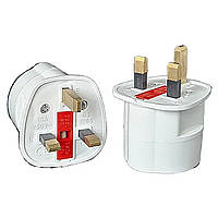 Перехідник під англійську розетку 3-контактний посилений із запобіжником