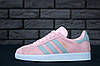 Кросівки жіночі Adidas Gazelle Pink Grey Рожеві з сірим Кеди Адідас Газель замшеві демісезон, фото 3