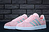 Кросівки жіночі Adidas Gazelle Pink Grey Рожеві з сірим Кеди Адідас Газель замшеві демісезон, фото 4