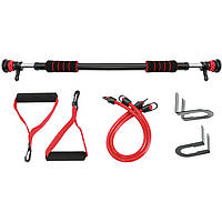 Багатофункціональний дверний турнік inSPORTline Double Lift з еспандерами - для домашніх силових тренувань