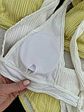 Роздільний комфортний білий купальник, купальник жіночий з текстурною тканиною, фото 8