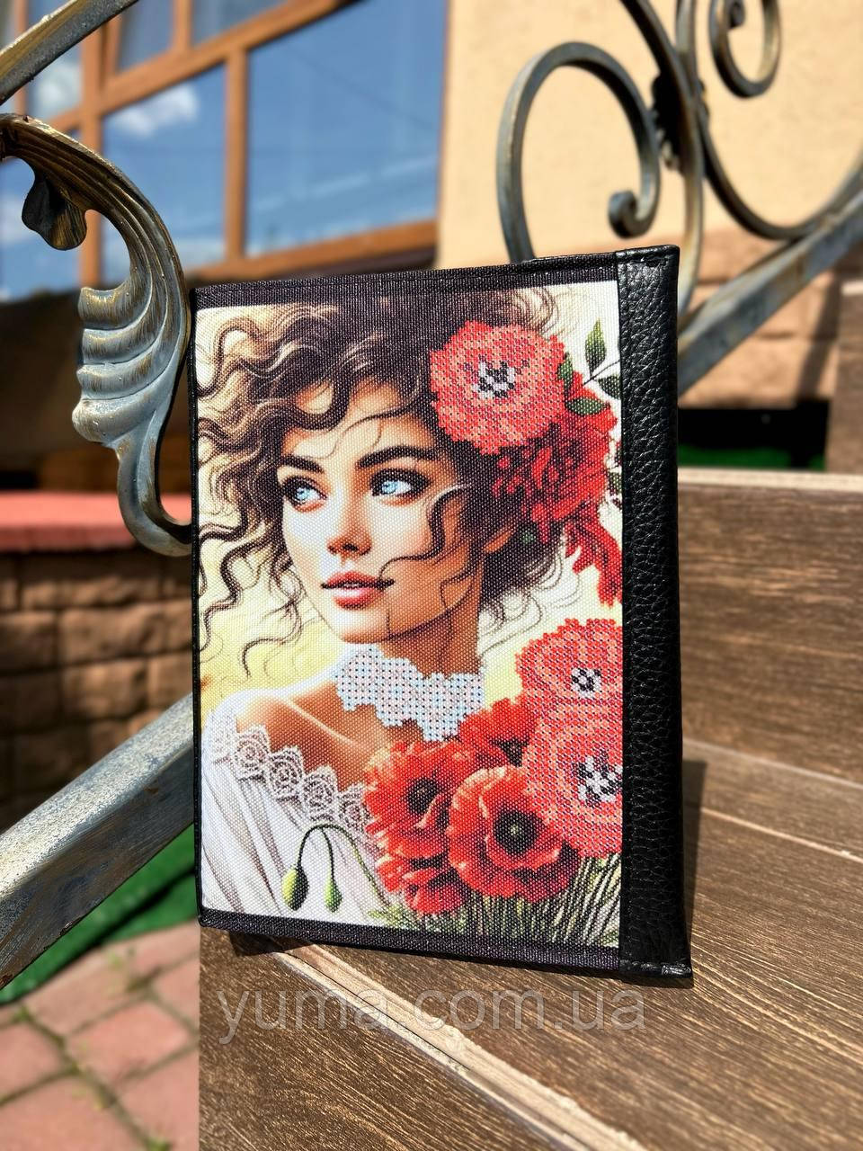 Шкіряна обкладинка для щоденника під вишивку, фото 1