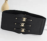 Жіночий широкий пояс корсет-резинка чорний, фото 2