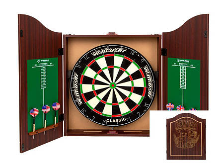 Дартс з кабінетом мішень 45см сизаль Winmax King 6 дротиків, фото 1