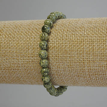 Браслет Змійовик прес гладка кулька d-6мм+- L-18см+- (стрейч)