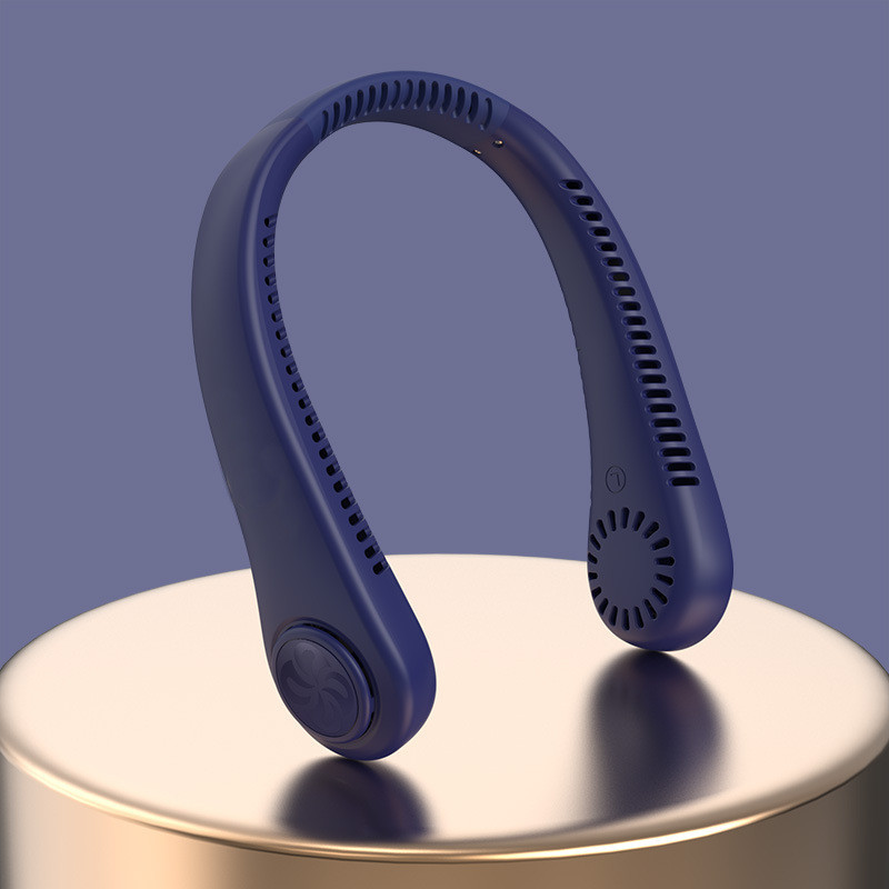 Міні-вентилятор на шию з акумулятором Bladeless Neck Cooler Blue, фото 1