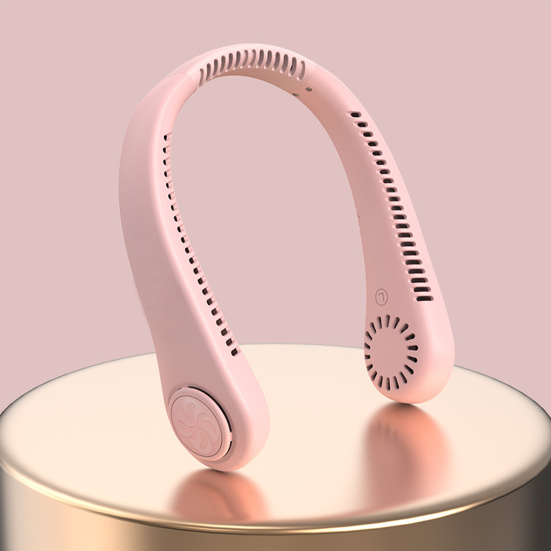 Міні-вентилятор на шию з акумулятором Bladeless Neck Cooler Rose, фото 1