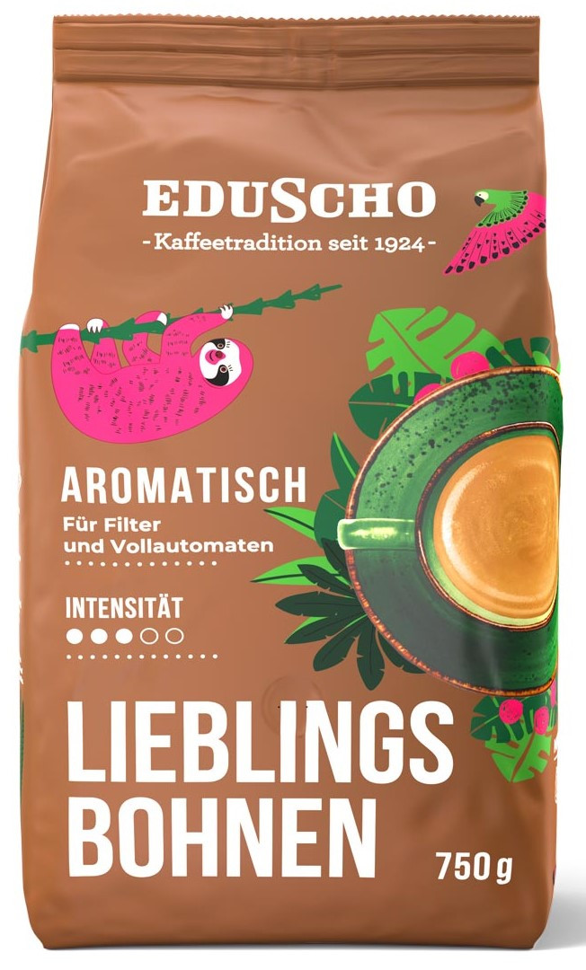 Кава в зернах Eduscho AROMATISCH Lieblings Bohnen 750г Німеччина 
(смачна кава з легкими нотками карамелі, горіхів та шоколаду)