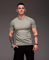 Чоловіча футболка реглан хакі короткий рукав однотонна бавовна Україна