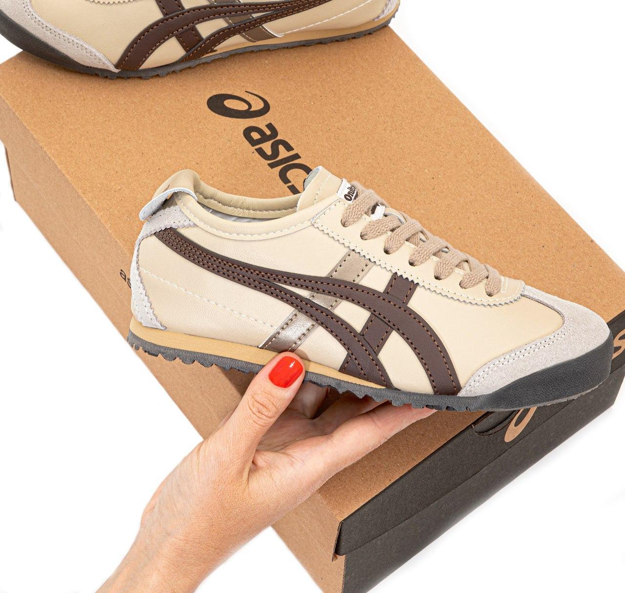 Кросівки Asics Onitsuka Tiger Mexico 66 Beige Бежеві Кеди Асікс Оніцука Тайгер шкіра замша демісезон унісекс, фото 1