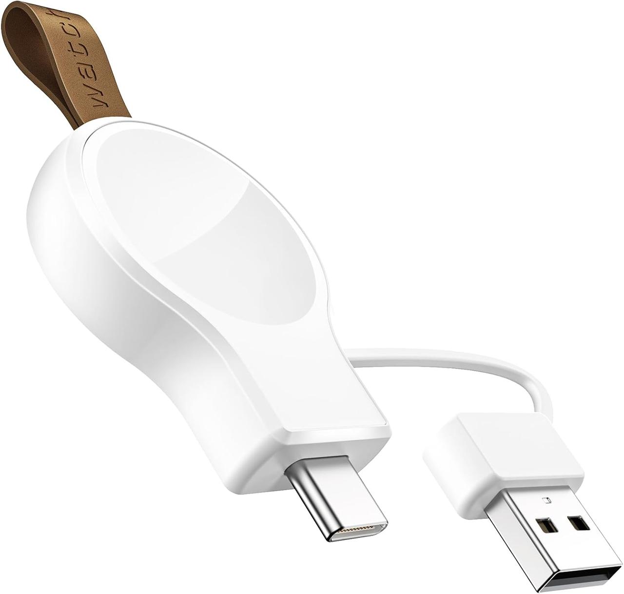 NEWDERY - портативний магнітний зарядний пристрій для Apple Watch USB‑C + USB‑A, безпровідний, компактний