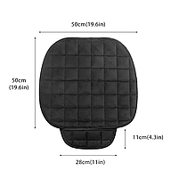 Автомобільна подушка для сидіння. Накидка на сидіння авто велюрова чорна 50×50 см, фото 2