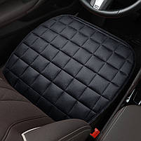 Автомобільна подушка для сидіння. Накидка на сидіння авто велюрова чорна 50×50 см, фото 9