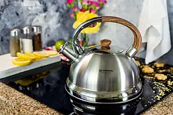 Чайник 3 л з нержавіючої стали зі свистком Edenberg EB-2446 коричневий