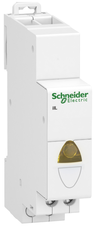 Сигнальний індикатор жовтий Acti9 iIL LED 12-48V AC-DC  A9E18334 Schneider Electric на DIN-рейку