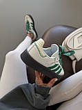 Білі шкіряні жіночі кросівки Adidas Samba Platform White / Green premium / Демісезонні кросівки Адідас Самба, фото 2