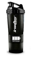 Шейкер IronFlex Spider Bottle 100% Charged 500 ml+ 2 Container's Black, 8908548 - 340