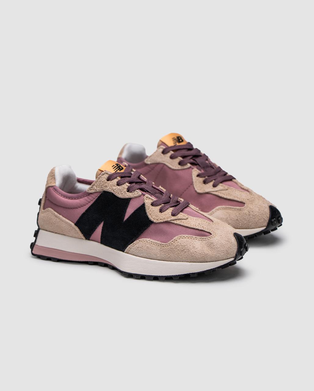 Рожеві замшеві жіночі кросівки  New Balance 327 Rosewood Licorice, фото 1