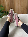 Рожеві замшеві жіночі кросівки  New Balance 327 Rosewood Licorice, фото 7