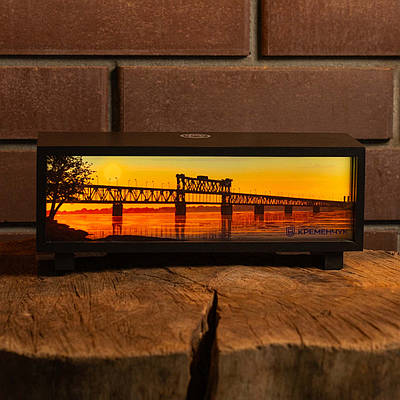 Нічник-панорама “Кременчук”, чорний (LED, Акумулятор, USB Type-C)