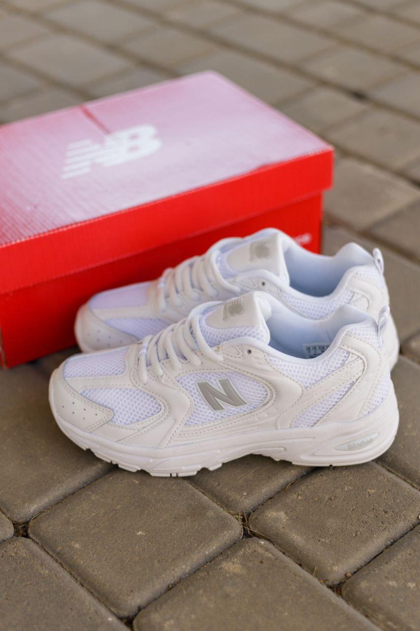 Білі шкіряні жіночі кросівки New Balance 530 • White • / Демісезонні Нью Беланс 530 Сітка, фото 1