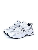 Білі текстильні жіночі кросівки New Balance 530 Silver / Демісезонні Нью Беланс 530 Сітка