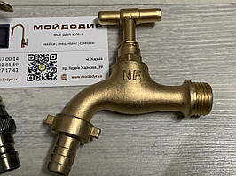 Кран для хамама, лазні. Латунний садовий вентільний вуличний кран (довжина 100 мм)