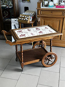 Тачка, бар на коліщатках, натуральний дуб, Голландія