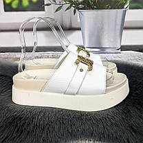 Шльопанці жіночі Purlina білі еко-шкіра на об'ємній підошві 4983, фото 3