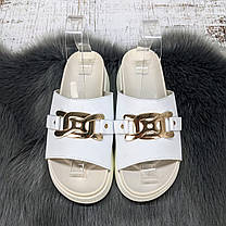 Шльопанці жіночі Purlina білі еко-шкіра на об'ємній підошві 4983, фото 4