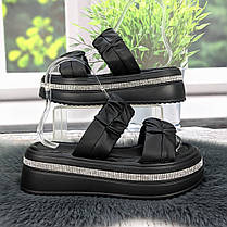 Шльопанці жіночі Ailaifa чорні еко-шкіра на платформі 4987, фото 2