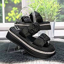 Шльопанці жіночі Ailaifa чорні еко-шкіра на платформі 4987, фото 3