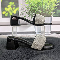 Шльопанці жіночі Veagia чорні зі стразами на підборах 4985, фото 2