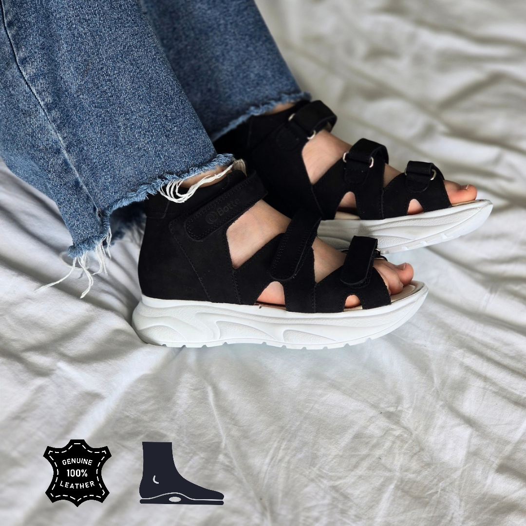 Дитячі шкіряні ортопедичні босоніжки з супінатором на липучках 35 розмір, фото 1