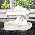 Шльопанці жіночі Purlina білі еко-шкіра на об'ємній підошві 4983, фото 2