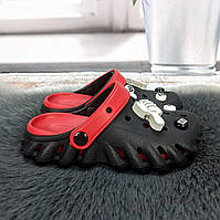 Крокси сабо дитячі для хлопчика Luke Line чорні з червоним 5866-2