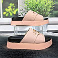 Шльопанці жіночі Purlina рожеві еко-шкіра на об'ємній підошві 4983, фото 2