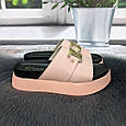 Шльопанці жіночі Purlina рожеві еко-шкіра на об'ємній підошві 4983, фото 4
