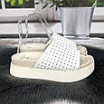 Шльопанці жіночі Purlina білі еко-шкіра на об'ємній підошві 4988, фото 3
