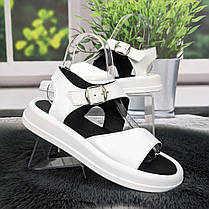 Босоніжки жіночі Carti білі шкіряні на низькому ходу 4763, фото 4