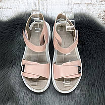 Босоніжки жіночі Carti пудрові шкіряні на платформі 4877, фото 5